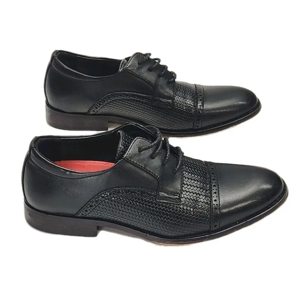 Ashford Hayes Dress Shoe Express Black Oxford Size 9 Men Derby Man-Made Upper